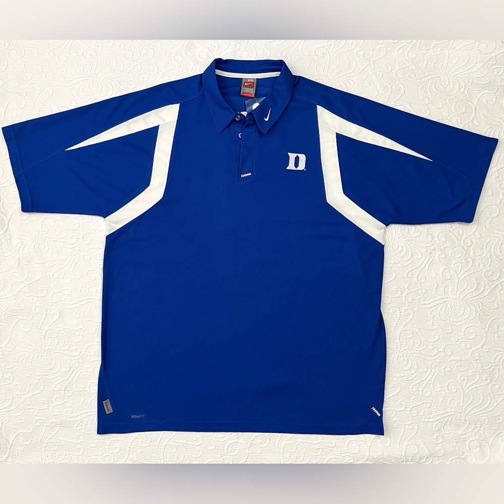 NWT Nike Duke University Men's Polo Shirt XXL DRI-FIT Duke Blue Devils - Picture 3 of 13